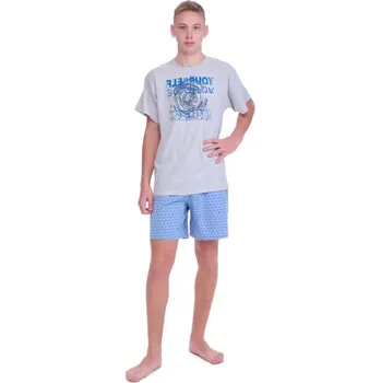 Pánské pyžamo 3518/13732 - pánské pyžamo Ruko krátké, XL, šedá