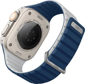 Chytré hodinky UNIQ Revix Evo oboustranný řemínek Apple Watch 49/46/45/44/42mm (tmavě modrý/křídově bílý)