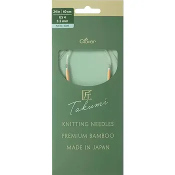 Jehlice Clover kruhové otočné fixní jehlice Pro Takumi 60cm 3,5mm (Clover Circular knitting needles PRO Takumi)