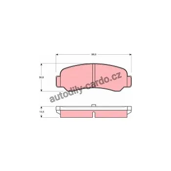 Brzdová destička Sada brzdových destiček TRW GDB946 - TOYOTA