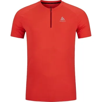 Běžecké oblečení Odlo běžecké triko T-shirt crew neck s/s 1/2 zip AXALP TRAI 2023 Oranžová M Pánské