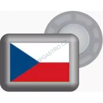 Dekorativní magnet Magnetka pro uchycení startovního čísla – Vlaječky CZ - šedá, 1 ks