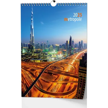 Kancelářské potřeby Baloušek Tisk Nástěnný kalendář A3 BNE4-25 Metropole 2025