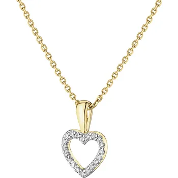 Přívěsek Zlatý přívěsek s diamanty - srdce - 0,04 ct - ryzost 585 - 203.156