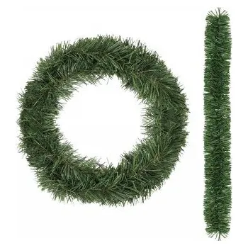 Vánoční dekorace Vánoční řetěz Girlanda z větviček 400 cm, zelená
