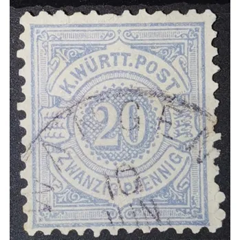 Sběratelství Známka Württembersko, 20 Pf, Mi.47#