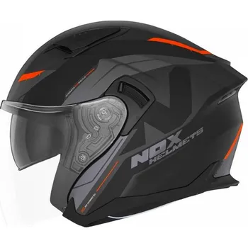 Helma na motorku Přilba N130 KLINT, NOX (černá matná,oranžová) 2024