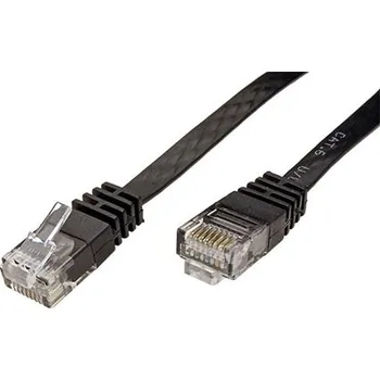 Síťový kabel Value UTP patchkabel kat. 6, plochý, 1,5m, černý - 21.99.0964