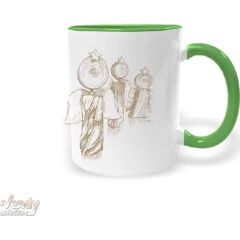 Hrnek - Andělé Barva: Zelená