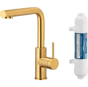 Vodovodní baterie KFA - Baterie dřezová DUERO PURE BASIC, s filtrací, broušené zlato 6623-912-31