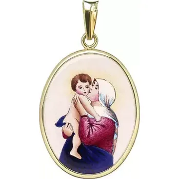 Přívěsek Aljančič Madona s dítětem velký medailonek 260H zlato