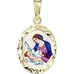 Aljančič Madona s dítětem gravírovaný medailon 150R zlato