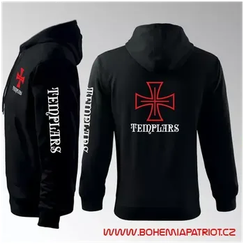 Pánská mikina Templářská mikina - vzor 3MK - černá / XXL