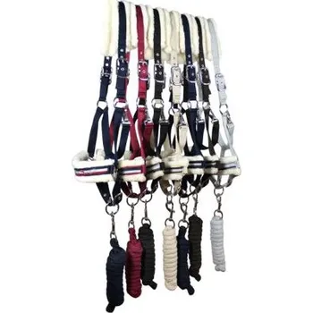 Sport Kentaur Ohlávka s vodítkem pro koně s beránkem Barva: Tmavě modrá, Velikost: Cob