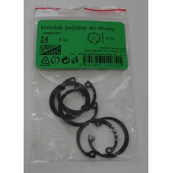MDtools Pojistné kroužky do otvoru - vnitřní segrovky DIN 472, různé rozměry Vnější průměr: 22