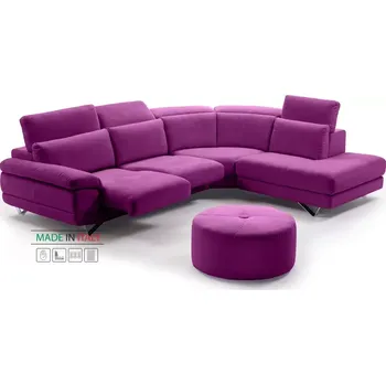 Sedací souprava Rohová sedací souprava BREN s výsuvem, pravá, manuální, fialová (viky 19)