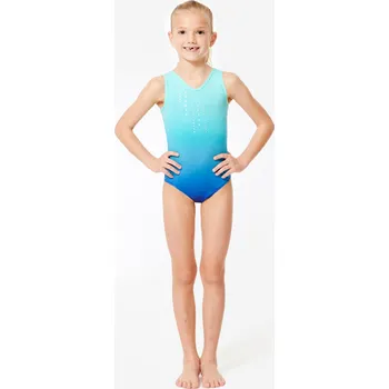 DOMYOS Gymnastický dres bez rukávů 14 LET MODRÁ