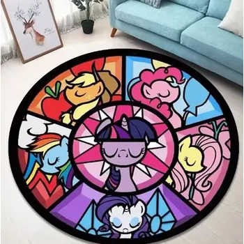 Samolepící dekorace My Little Pony Koberec/předložka s motivem My Little Pony, 80 cm Varianta: MLP Friends (Color 22), Velikost: průměr 80cm