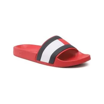 Dámské pantofle Nazouváky Tommy Hilfiger Rubber Th Flag Pool Slide FM0FM04263 Červená 41