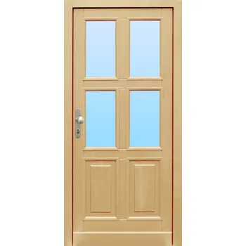 Vchodové dveře Truhlárna Vchodové dřevěné dveře ZORA 4S2K (42mm) Rozměr dle ČSN: 90 / 197, Orientace Dveří: Levé