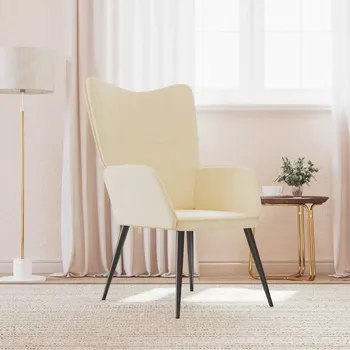 Křeslo vidaXL Marketos Relaxační židle krémová textil