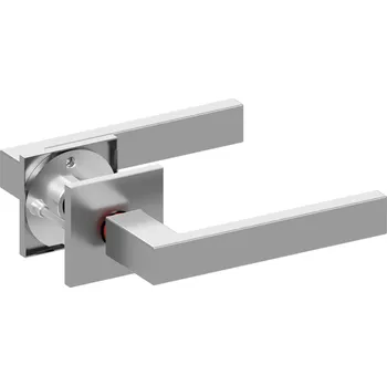 Dveřní kování Qolibri klika na dveře Smartbloc QH 1040 RHR na hranaté rozetě (nerez) Zvolte variantu: Klika / Klika se zámkem (LEVÁ)