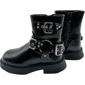 Dívčí zimní obuv Dětské zimní kozačky černé lesklé Y-202/3 Velikost: 27