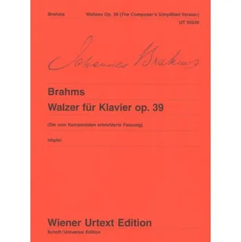 Johannes Brahms: Waltzes Op. 39 Composer's Simplified Version (noty na klavír)
