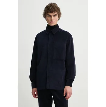 Pánská košile Manšestrová košile Études Studio tmavomodrá barva, regular, s klasickým límcem, H24MMOUT370 59X, vel. 50