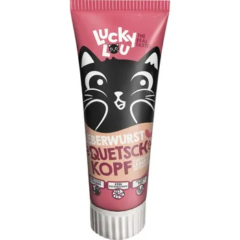 Pamlsek pro kočku Výhodné balení: 2x75g Lucky Lou Quetschkopf jitrnicový krém pamlsky pro kočky