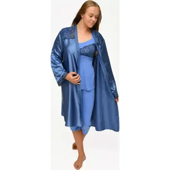 Dámský župan Melissa - dámský župan Follia satén, XL, steel blue