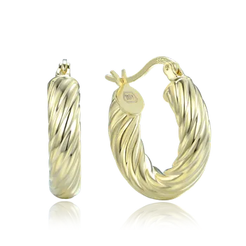 Náušnice MINET Moderní pozlacené stříbrné náušnice JMAN0623GE00