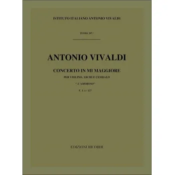 Antonio Vivaldi: Concerto In Mi 'L'Amoroso' RV 271 (noty na housle, smyčcový orchestr, partitura)