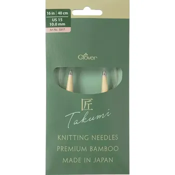 Jehlice Clover kruhové otočné fixní jehlice Pro Takumi 40cm 10mm (Clover Circular knitting needles PRO Takumi)