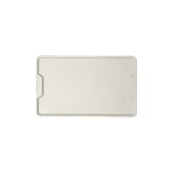 Jídelní podnos ergonomický s uchy, jasná bílá, 530x325 mm