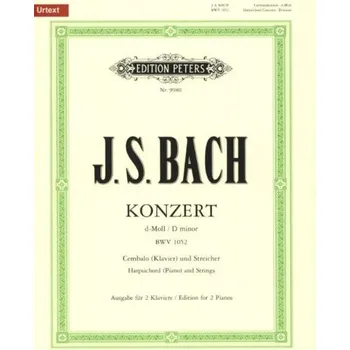 Johann Sebastian Bach: Concerto in D minor BWV 1052 (noty na čtyřruční klavír)