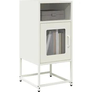 přebalovací pult a komoda Noční stolek bílý 36x39x78 cm ocel válcovaná za studena Bílá 853415