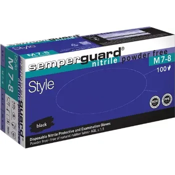 Pracovní rukavice Semper Guard STYLE zdravotní nitrilové rukavice Black 100 KS