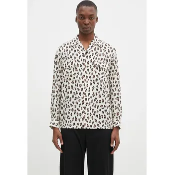 Košile Wacko Maria Hawaiian Shirt L/S, M, béžová, 01X