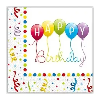 Papírový ubrousek Papírové party ubrousky Happy Birthday party 20 ks