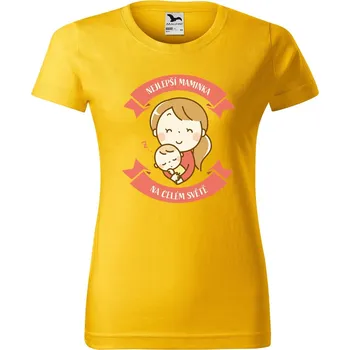 DOBRÝ TRIKO Dámské tričko s potiskem Nejlepší maminka Barva: Žlutá, Velikost: S