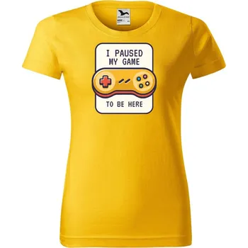 Dámské oblečení DOBRÝ TRIKO Dámské tričko s potiskem To be here Barva: Žlutá, Velikost: M