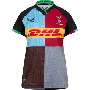 Dámské tričko Castore Harlequins Home Shirt 2024 2025 Womens Red/Blu/Blk 16 (XL)