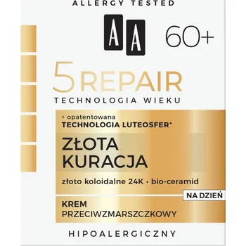 Pleťový krém AA, Age Technology 5Repair 60+ Golden Treatment denný krém proti vráskam 50ml