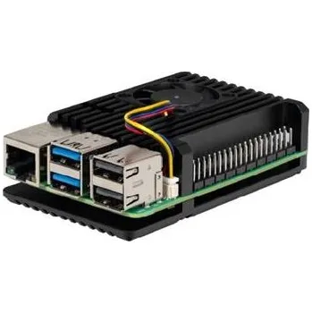 Stolní počítač JOY-IT RASPBERRY PI case Armor Fan pro Raspberry Pi 5, černá - RB-AlucaseP5-07FAN