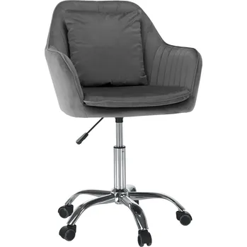 Kancelářské křeslo, šedá Velvet látka/chrom, KLIAN