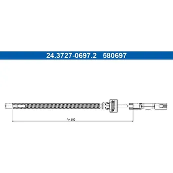 Brzdový systém Tažné lanko, parkovací brzda ATE 24.3727-0697.2