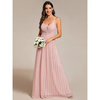 Dámské šaty Třpytivé šaty pro družičku s výstřihem do V Barva: Růžová, Velikost: XL