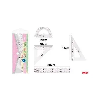 Set školních potřeb Zestaw geometryczny 4 części w etui