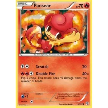 Sběratelská karetní hra Pokémon PLS 019/135 Pansear - Plasma Storm Stav: Excellent, Verze: NORMAL